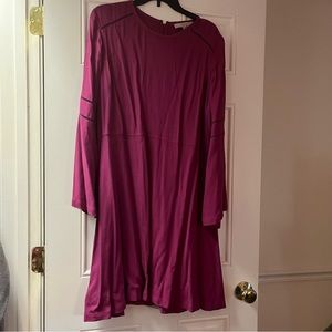 LOFT long bell-sleeve skater dress size 16